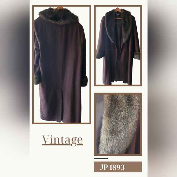 Vintage JP 1893 Brown Wool Blend Coat - Picture 2 of 8